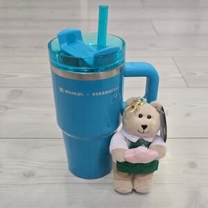 Starbucks Stanley Tuumbler & Bearista Keychain with Green Apron